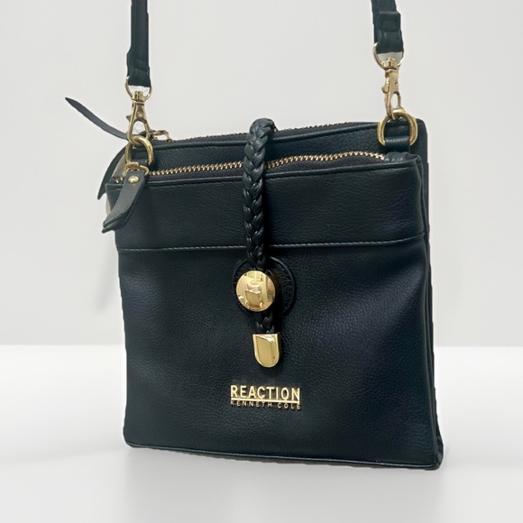 Kenneth Cole Reaction Black and Gold Crossbody Bag - Picture 1 of 6